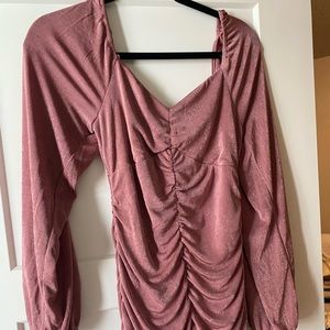 NEW- Mauve ruched dress